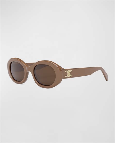 celine triomphe sunglasses neiman marcus|Celine Triomphe Acetate Oval Sunglasses .